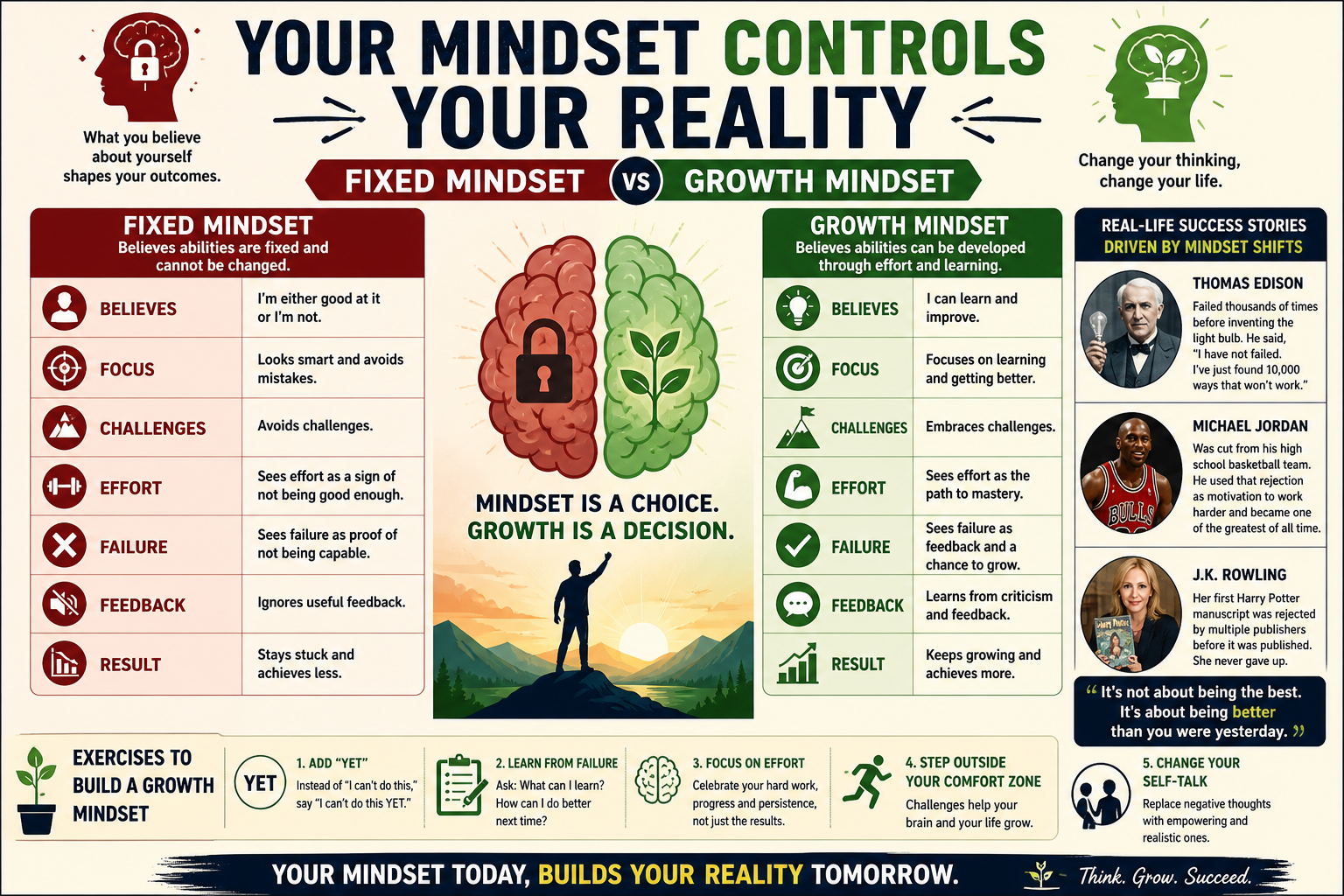 Your Mindset Controls Your Reality: Fixed vs Growth Thinking ...